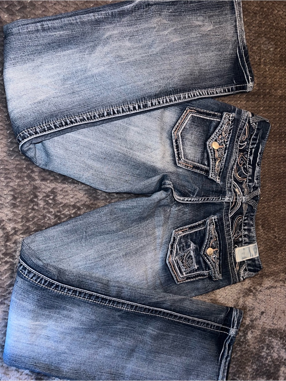 Premium Vanity Women's Bootcut Jeans with Embroidered Pockets - 25w 33L